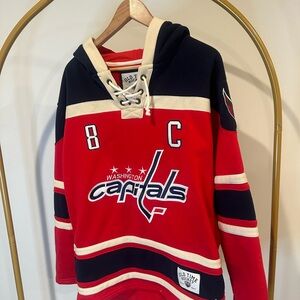 Old Time Hockey NHL Washington Capitals Hoodie Large Ovechkin 8 Red Blue White